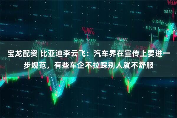 宝龙配资 比亚迪李云飞：汽车界在宣传上要进一步规范，有些车企不拉踩别人就不舒服