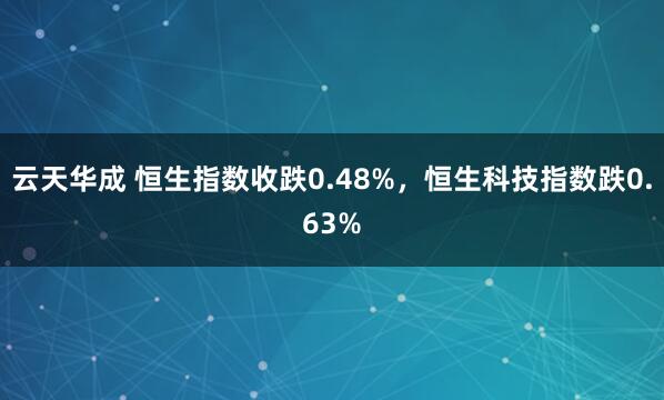 云天华成 恒生指数收跌0.48%，恒生科技指数跌0.63%